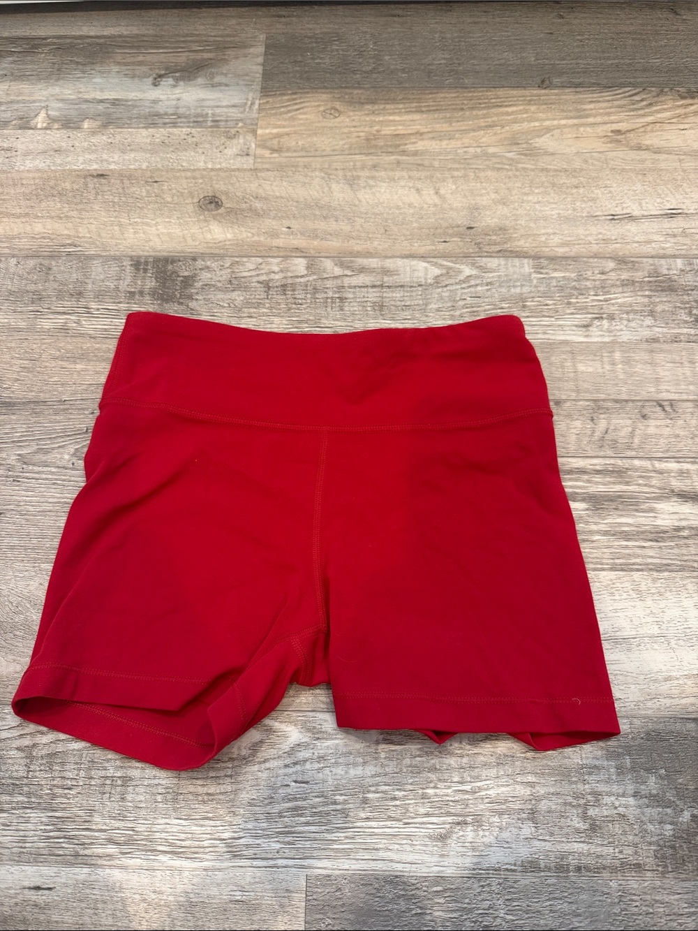 Athleta Red High-Rise Athletic Bike Shorts